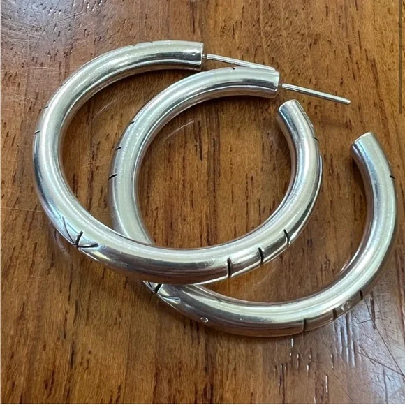 Taxco Sterling Silver Vintage Geometric Design Earrings - Picture 2 of 5